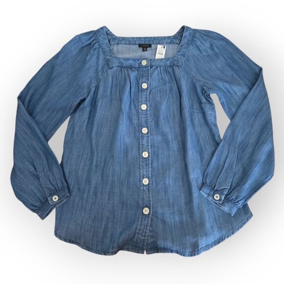 Talbots Chambray Button-Front Blouse – XS – NWT - Picture 5 of 8